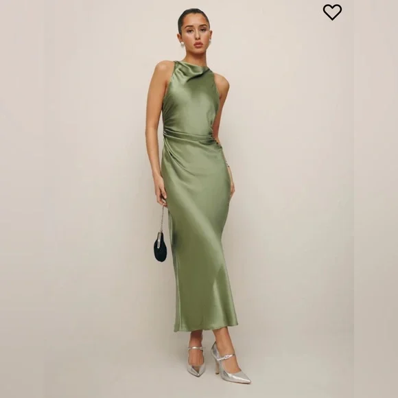 Reformation Casette Silk Dress size 8 - Picture 2 of 9